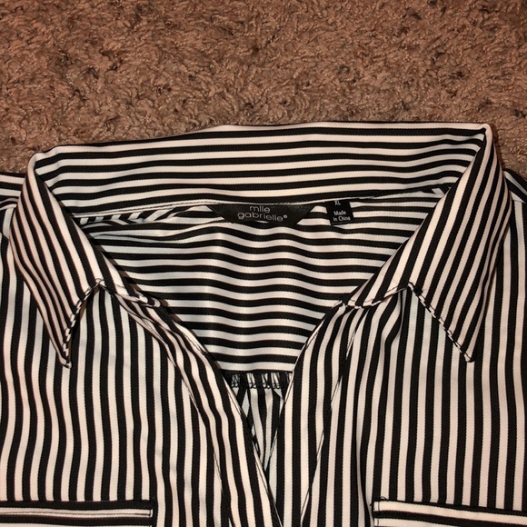 Black & White Striped Button Down Dress - Picture 7 of 8